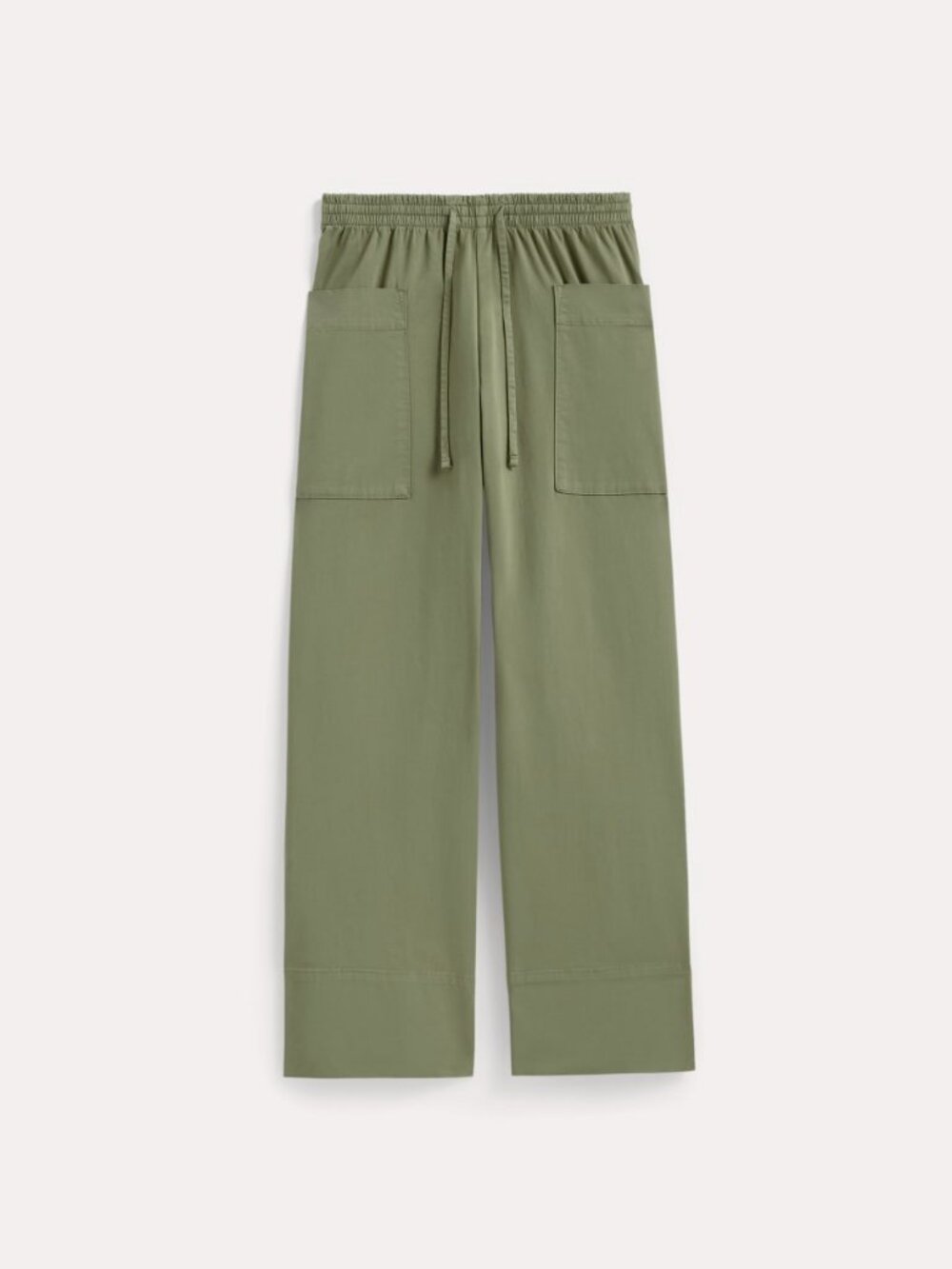 Everlane Olive Green Wide-Leg Drawstring Trousers